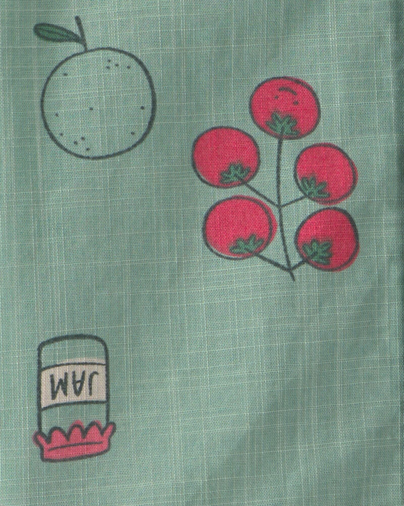 Baby Boy Veggies Fruit Short-Sleeve Button-Down Shirt - Green, image 2 of 3 slides