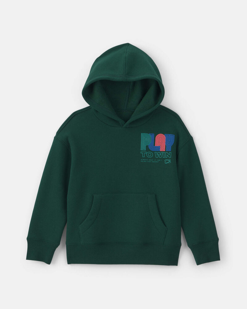 Boys 'Play To Win' Fleece Hoodie - Green, image 1 of 4 slides