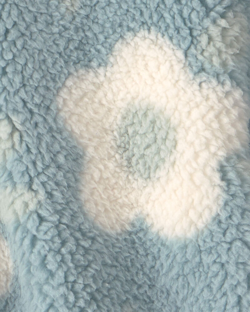 Baby Girl 3-Piece Floral Teddy Fleece Layering Set - Blue, image 3 of 6 slides
