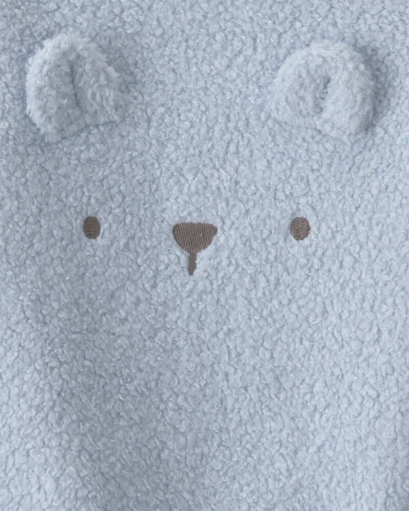 B&eacute;b&eacute; gar&ccedil;on - Ensemble 2 pi&egrave;ces haut manches longues et pantalon en molleton &agrave; th&egrave;me ourson &ndash; Bleu, image 3 sur 3 diapositives