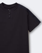 Toddler Boy Henley Tee - Black, image 6 of 6 slides
