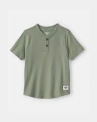 Tout-petit gar&ccedil;on - T-shirt &agrave; col henley &agrave; manches courtes - Vert olive, image 1 sur 2 diapositives