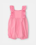 Baby Girl Ruffle Eyelet Sleeveless Romper - Pink, image 1 of 3 slides