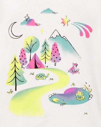 Kid Mountain Scene Cotton Blend Graphic Tee, 