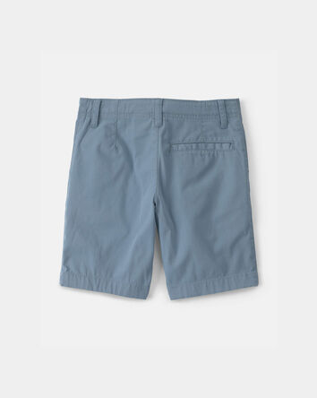 Boys Twill Flat-Front Shorts - Blue, 