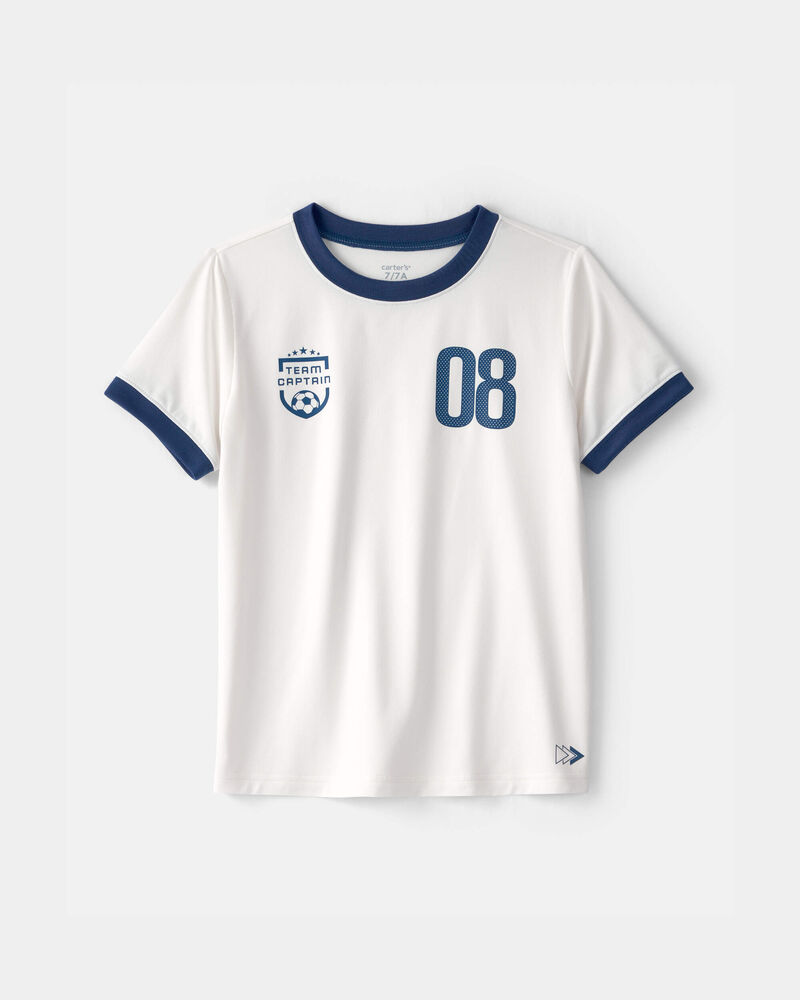 Kids 'Team Captain' Active Graphic Tee - White, image 1 of 3 slides