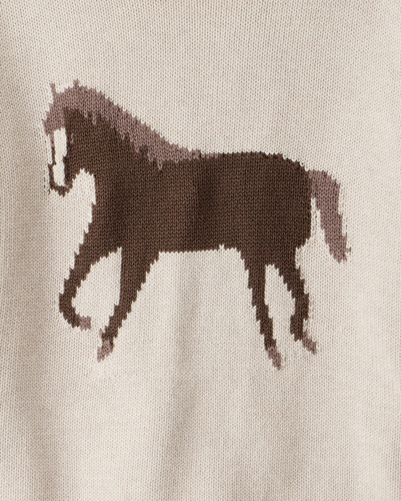 Kid Organic Cotton Horse Sweater Knit, image 3 of 4 slides