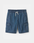 Gar&ccedil;ons - Short cargo en denim - D&eacute;lav&eacute; fonc&eacute;, image 1 sur 4 diapositives