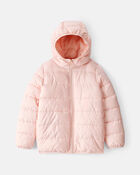 Girls Midweight Packable Puffer - Pink, image 1 of 4 slides