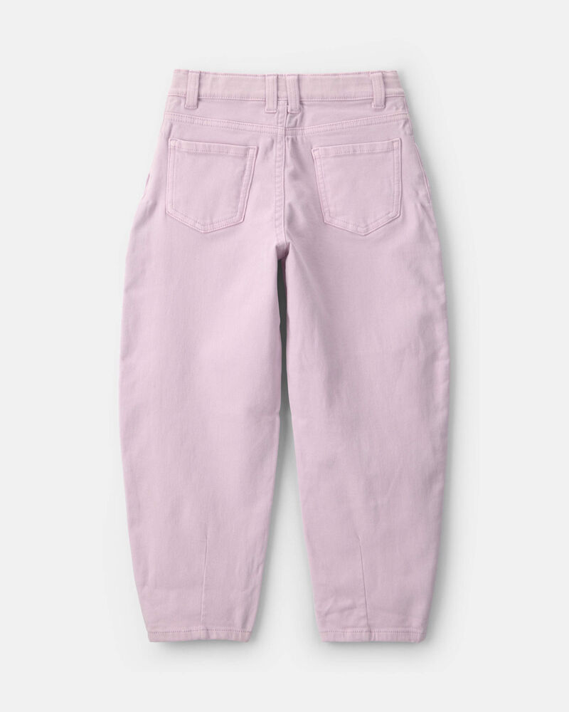 Girls Teddy Fleece Denim Barrel Jeans - Purple, image 2 of 5 slides