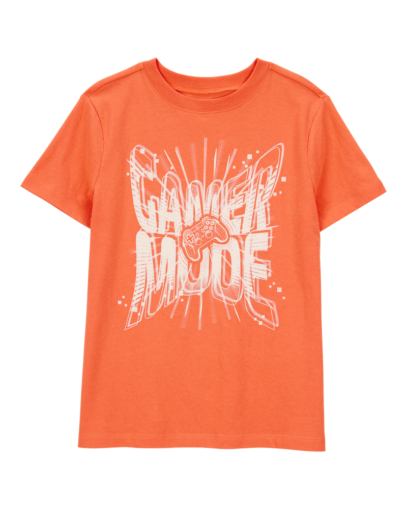 Kid 'Game Mode' Short-Sleeve Graphic Tee - Orange, image 1 of 3 slides