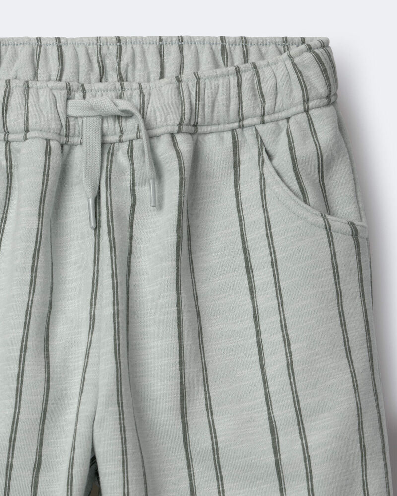 Tout-petit - Pantalon &agrave; poches en jersey bouclette &agrave; rayures - Sauge, image 7 sur 7 diapositives