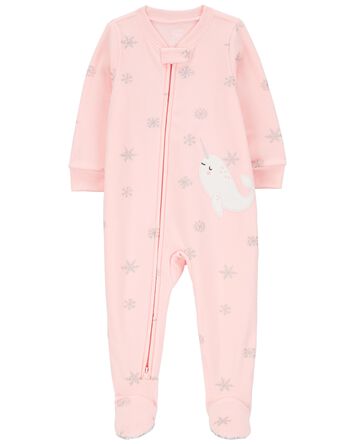 Baby 1-Piece Narwhal Fleece Footie Pyjamas, 