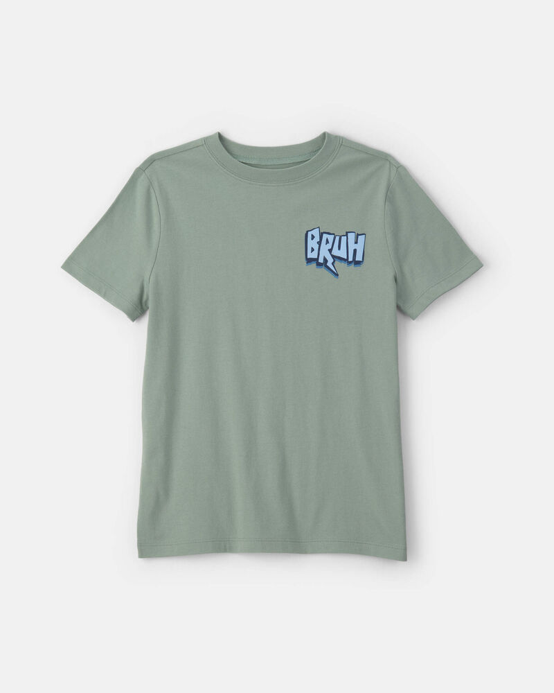 Gar&ccedil;ons - T-shirt imprim&eacute; &laquo;Bruh&raquo; - Vert, image 1 sur 2 diapositives