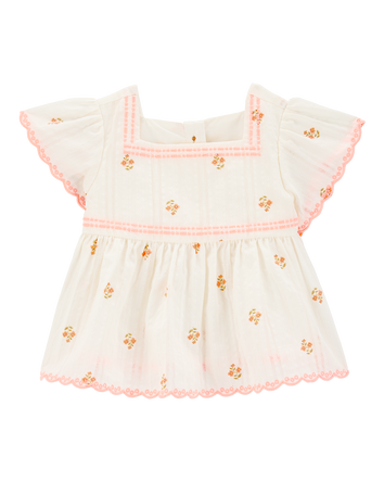 Baby Flutter Sleeves Seersucker Top, 