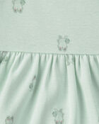 B&eacute;b&eacute; fille - Emballage 2 robes &agrave; manches courtes &agrave; motif grenouille - Vert, image 3 sur 3 diapositives