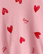 Toddler Girl Heart Long-Sleeve Peplum Top - Pink, image 2 of 3 slides