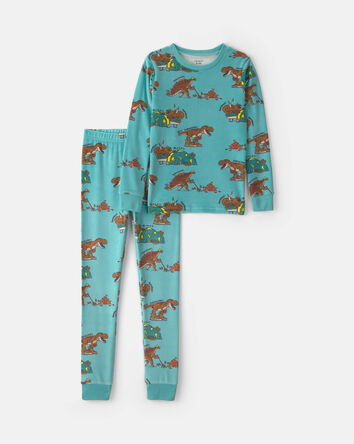 Gar&ccedil;ons - Pyjama ajust&eacute; 2 pi&egrave;ces en DreamPlush &agrave; motif dinosaure &ndash; Vert, 
