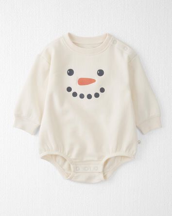 Baby Snowman Organic Cotton Bubble Bodysuit, 