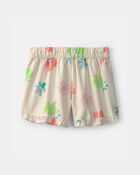 Filles - Short &agrave; ourlet festonn&eacute; &agrave; motif floral, image 2 sur 3 diapositives