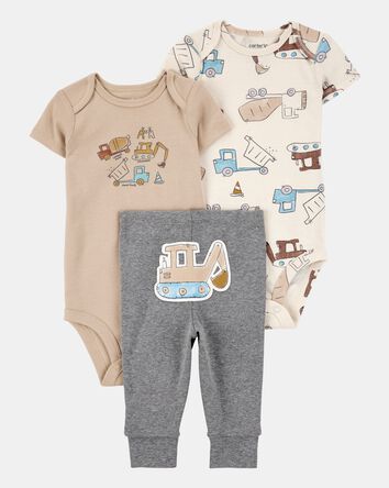 Baby Boy 3-Piece Construction Little Character Set, 