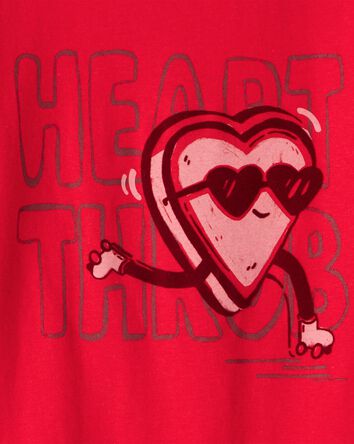 Boys Valentine's Day Heart Throb Long-Sleeve Graphic Tee - Red, 