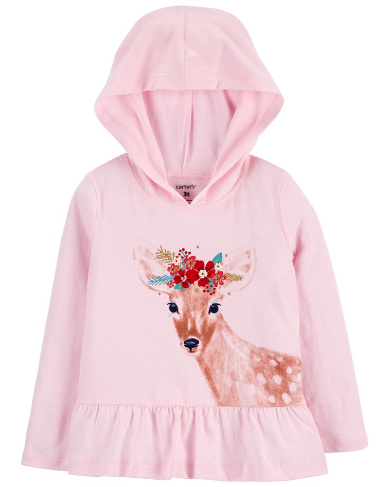 Deer Hooded Jersey Tee, image 1 of 2 slides