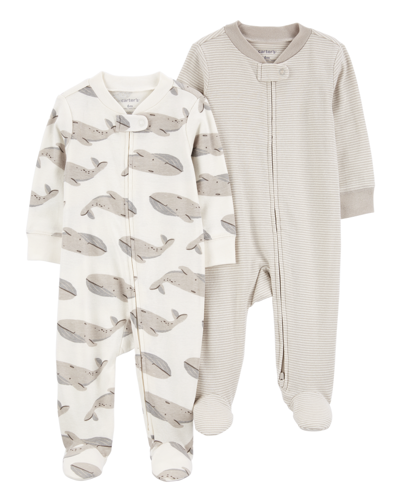 Baby 2-Pack 2-Way Zip Sleepers, image 1 of 5 slides