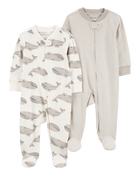 Baby 2-Pack 2-Way Zip Sleepers, image 1 of 5 slides