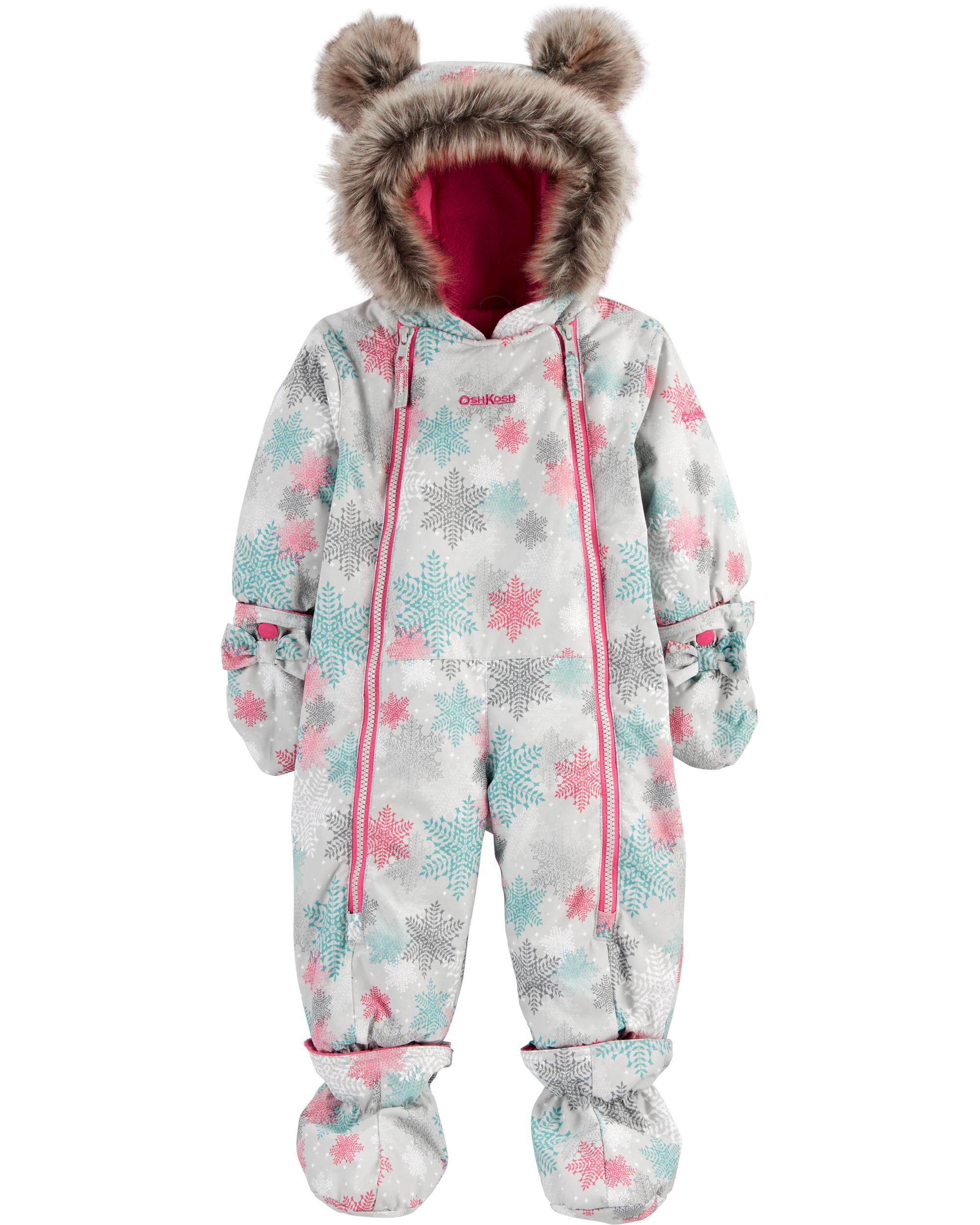 Baby Girl 1Piece FleeceLined Infant Snowsuit Carter’s OshKosh Canada