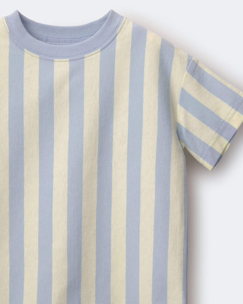Toddler Boy Relaxed Tee in Stripes - Blue/Yellow, image 6 of 6 slides