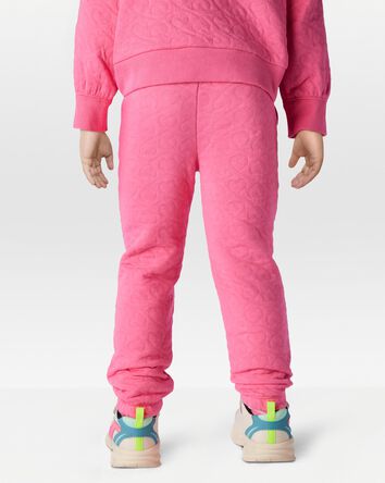 Enfant en bas âge Pantalon tricoté à cœurs - Rose, 
