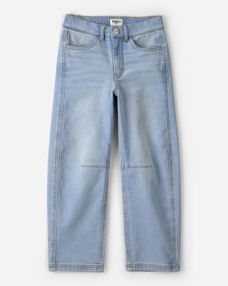 Girls Denim Barrel Jeans - Light Wash, image 1 of 4 slides