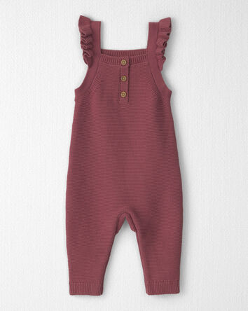 B&eacute;b&eacute; fille - Salopette en tricot de coton biologique doux, 