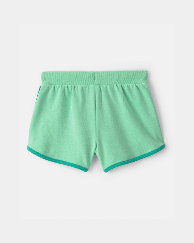 Girls 'Paradise' French Terry Shorts - Green, image 2 of 5 slides