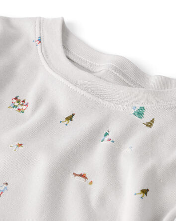Kid Organic Cotton Pyjamas in Frosted Trail Print, 