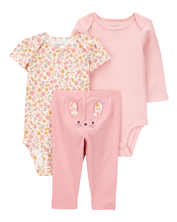 Baby 3-Piece Floral Mouse Little Character Set, 