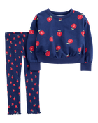 Toddler 2-Piece Apple Sweatshirt & Pant Set, image 1 of 3 slides