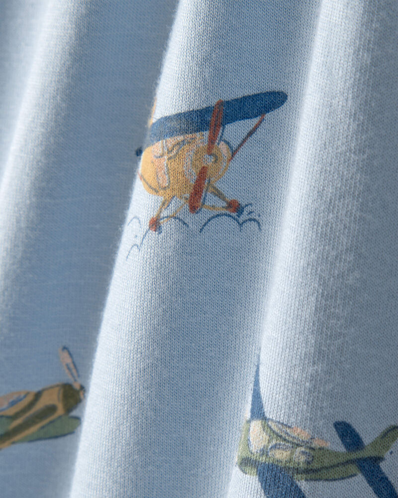 Baby Boy Plane 2-Way Zip PurelySoft Wearable Blanket - Blue, image 3 of 5 slides
