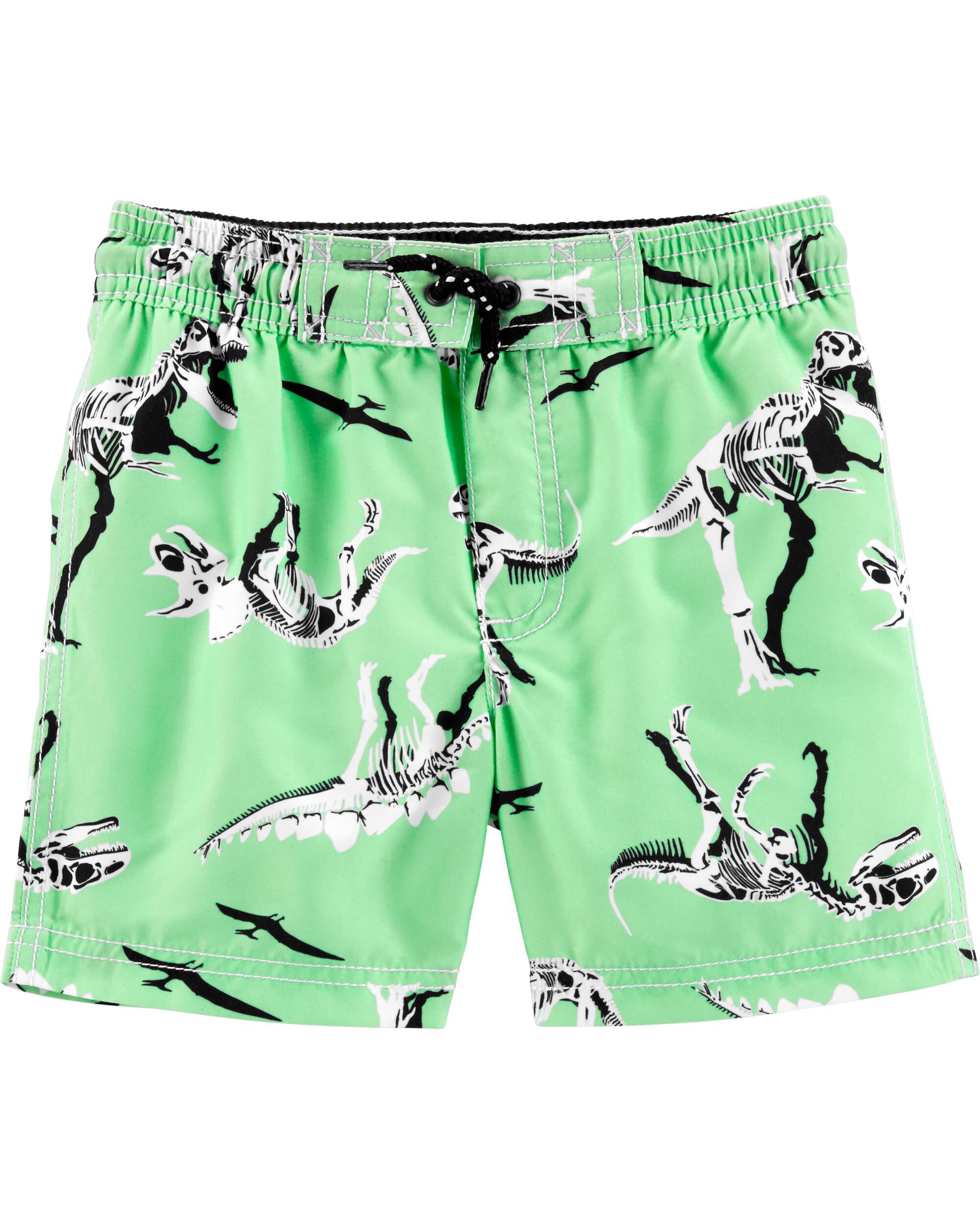 carters dinosaur swim trunks