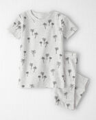 B&eacute;b&eacute; - Pyjamas 2 pi&egrave;ces en coton biologique, palmiers, image 1 sur 3 diapositives
