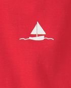 Baby Girl 3-Piece Sailboat Short-Sleeve Top, Bodysuit & Short Set - Red/White, image 3 of 5 slides