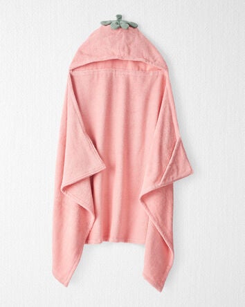 Toddler Organic Cotton Strawberry Towel, 