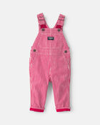Baby Boy Hickory Stripe Overalls - Red/White, image 1 of 4 slides