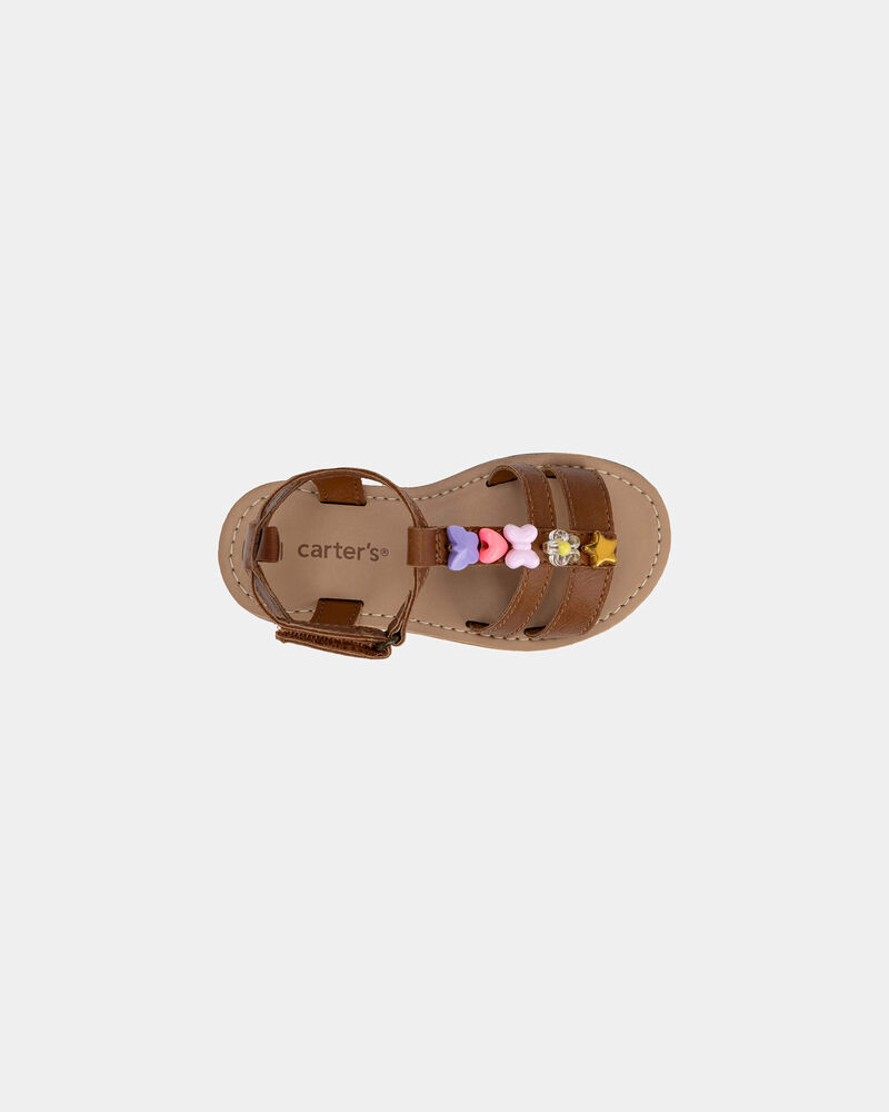 Toddler Girl Charm Sandals - Brown, image 4 of 6 slides