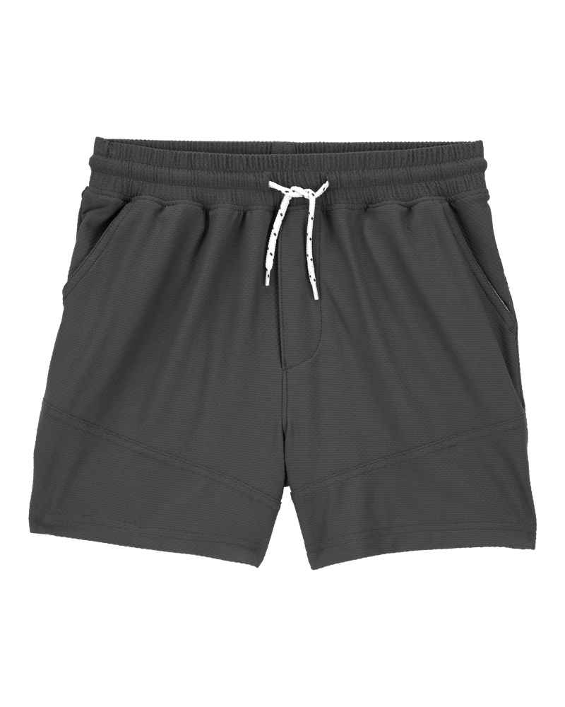 Kid Solid Cotton Blend Shorts - Gray, image 1 of 4 slides