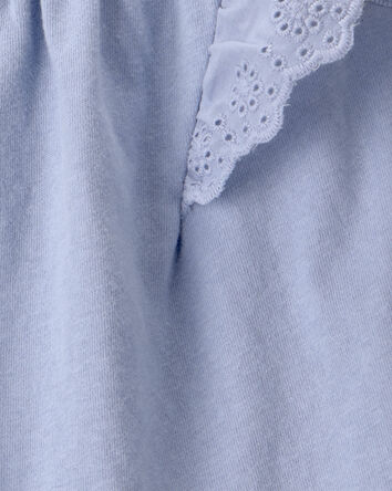 Tout-petit fille - Haut &agrave; manches ajour&eacute;es &ndash; Bleu, 