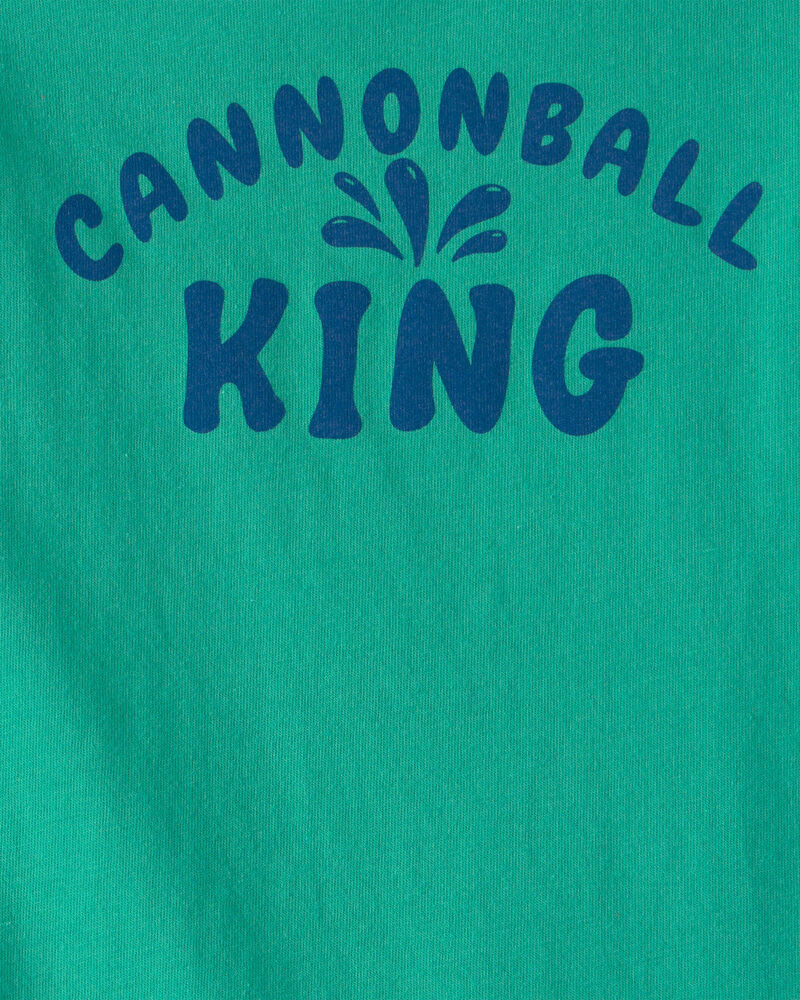 Toddler 'Cannonball King' Graphic Tank - Green, image 2 of 3 slides