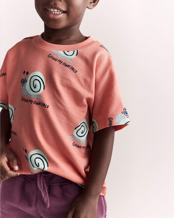 Tout-petit gar&ccedil;on - T-shirt &agrave; manches chauve-souris, escargot - Orange, 