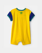 B&eacute;b&eacute; - Barboteuse de soccer Umbro du Br&eacute;sil - Bleu/Jaune/Vert, image 4 sur 6 diapositives